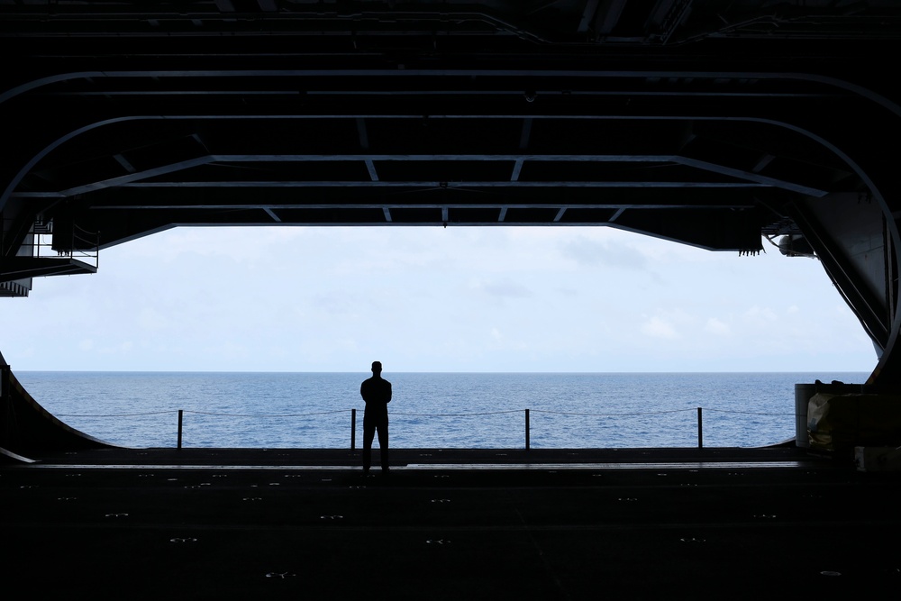 Abraham Lincoln Sailor looks out