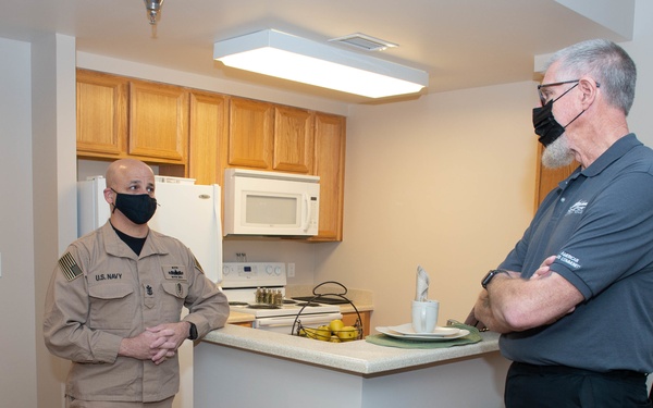 MCPON Russell Smith tours military housing at Home Port Hampton Roads Iowa Estates