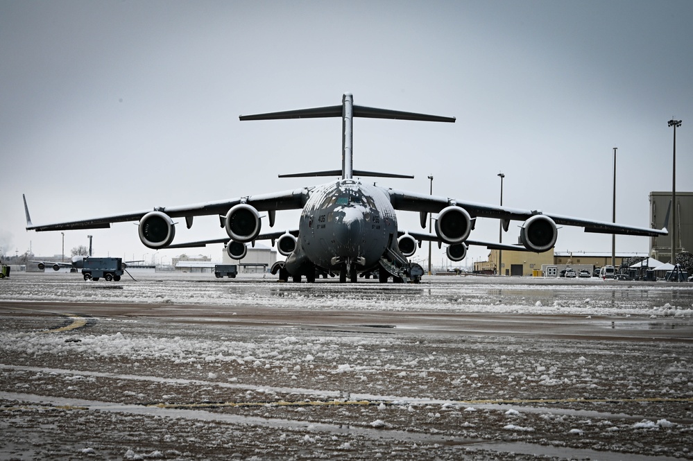 Snowstorm at Altus AFB