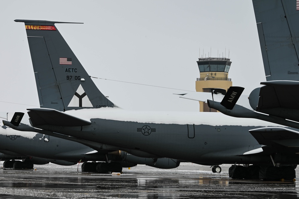 Snowstorm at Altus AFB