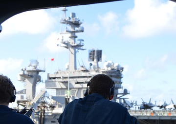 USS Lake Champlain (CG 57) Conducts a Replenishment-At-Sea