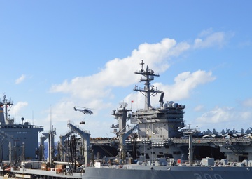 USS Carl Vinson (CVN 70) Conducts A Replenishment-At-Sea