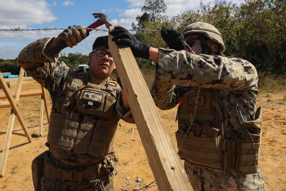 3rd LSB Battalion Field Exercise I: Marines and Sailors conduct engineer support operations