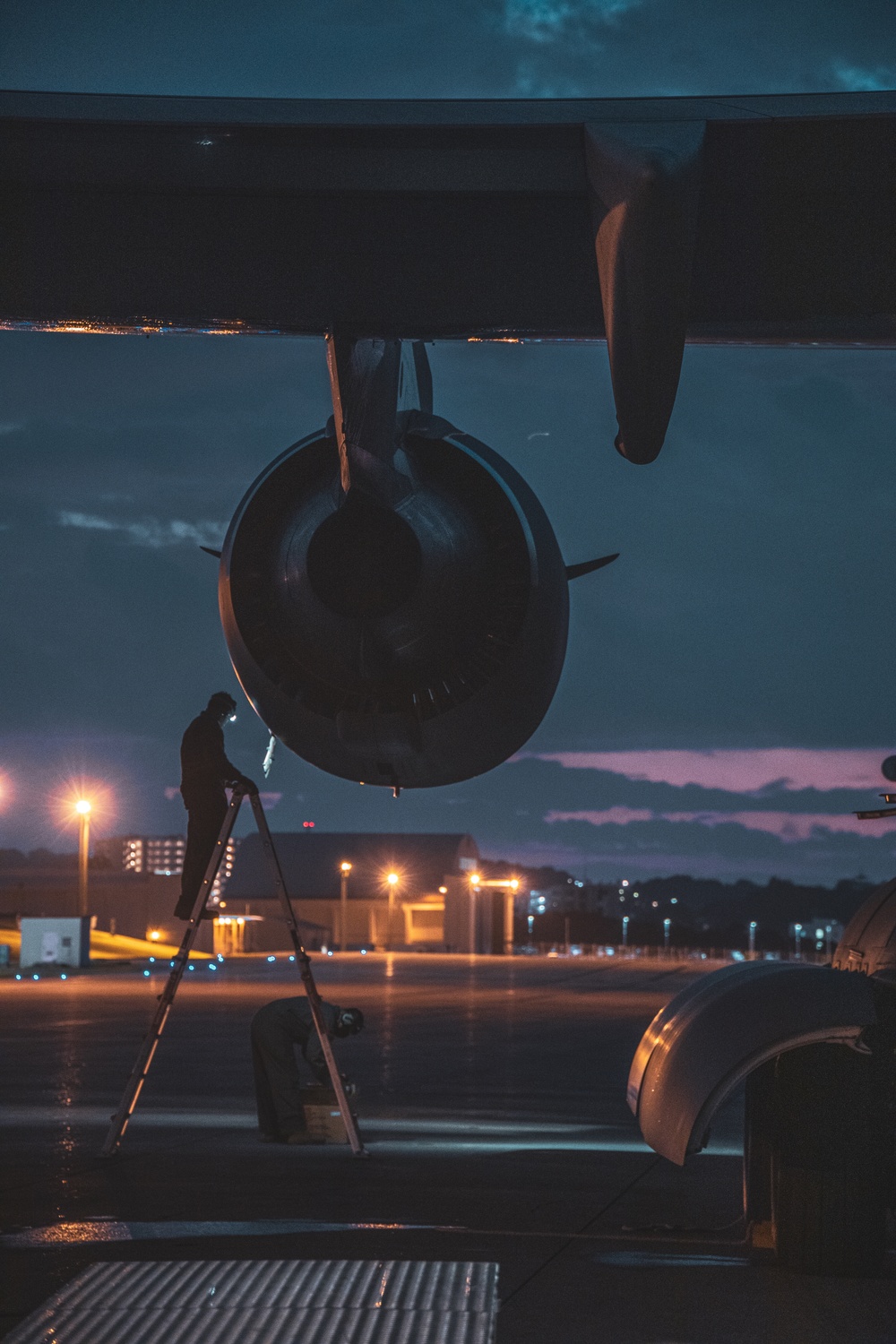 U.S. Air Force C-17 lands on MCAS Futenma to deliver two AH-1Z Viper attack helicopters