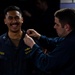 Gridley conducts a pinning ceremony