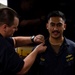 Gridley conducts a pinning ceremony