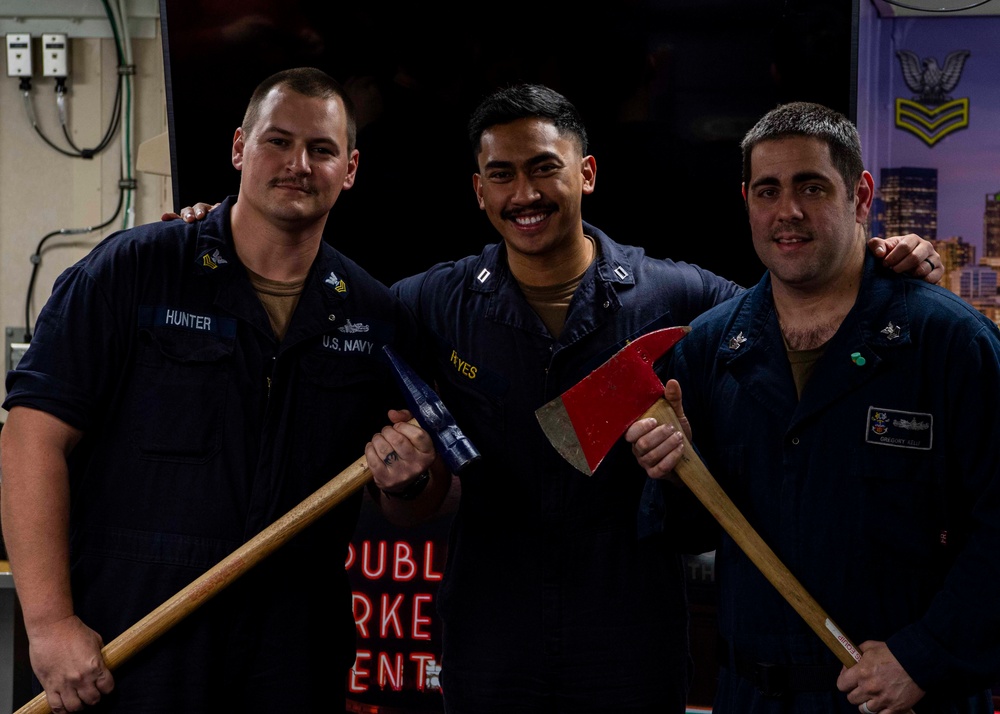 Gridley conducts a pinning ceremony