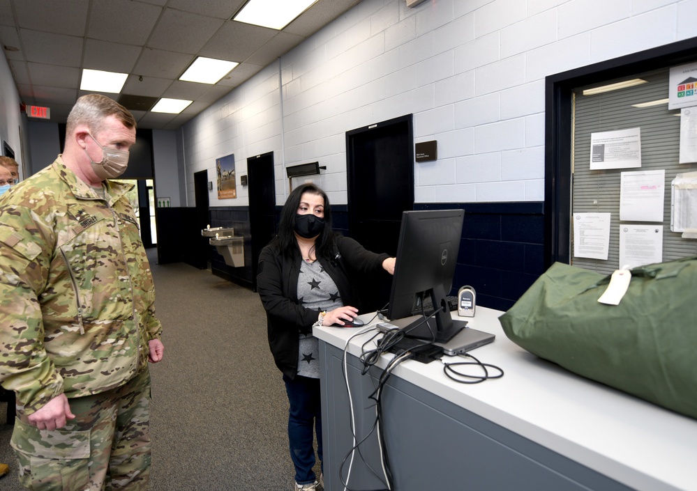 Army Brig. Gen. Eric P. Shirley, Defense Logistics Agency Troop Support commander tours Joint Base San Antonio - Lackland AFB