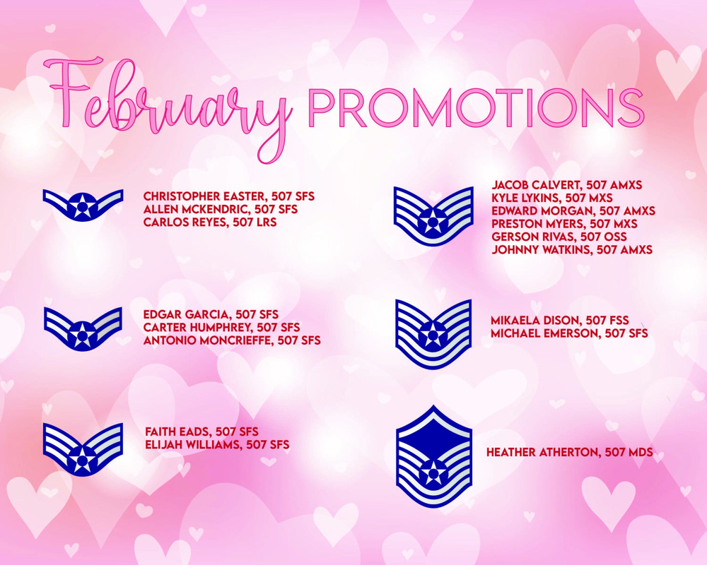 507th ARW February Enlisted Promotions
