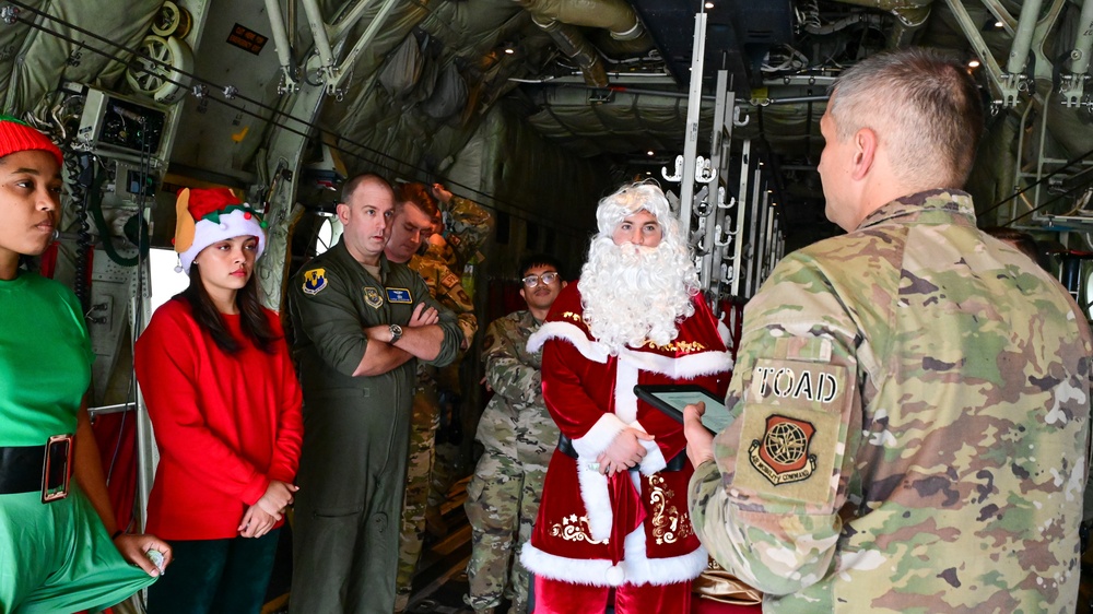 C-130 Delivers Santa to Team Pope