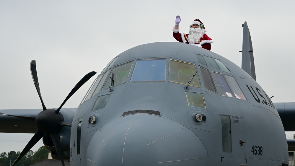 C-130 Delivers Santa to Team Pope