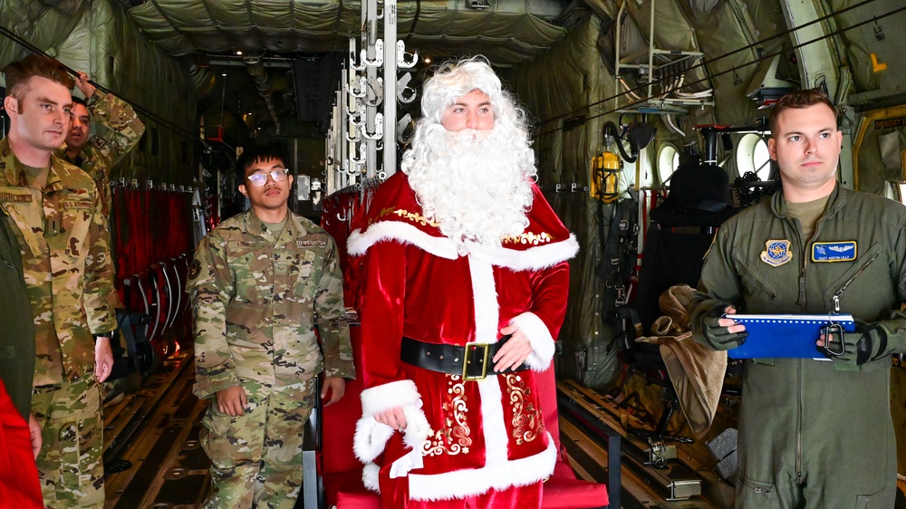 C-130 Delivers Santa to Team Pope