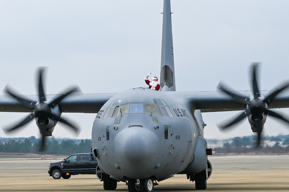 C-130 Delivers Santa to Team Pope