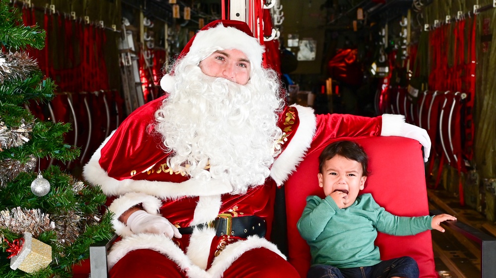 C-130 Delivers Santa to Team Pope
