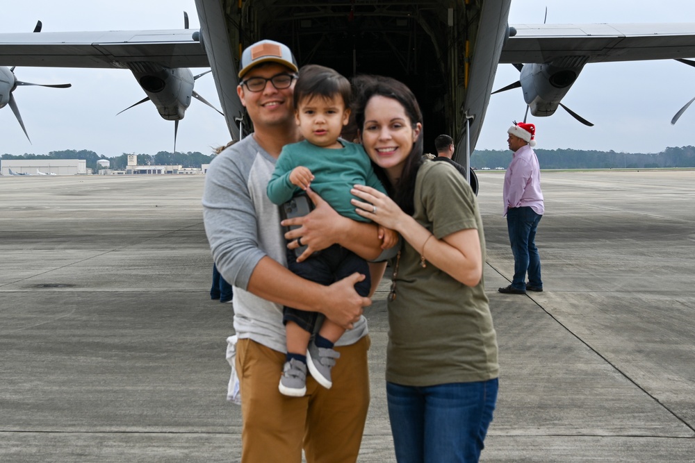C-130 Delivers Santa to Team Pope