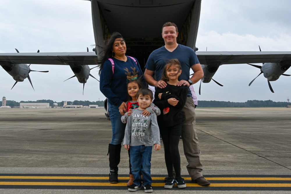 C-130 Delivers Santa to Team Pope