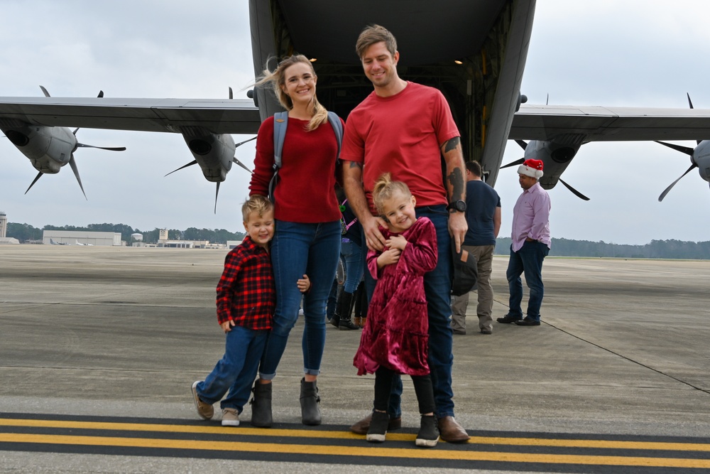 C-130 Delivers Santa to Team Pope