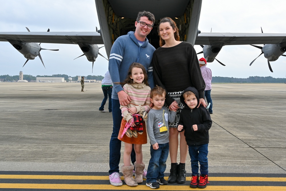 C-130 Delivers Santa to Team Pope