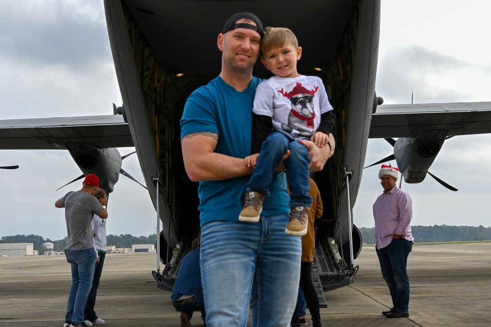 C-130 Delivers Santa to Team Pope