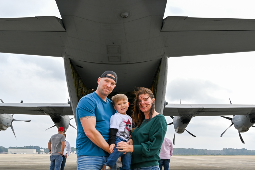 C-130 Delivers Santa to Team Pope