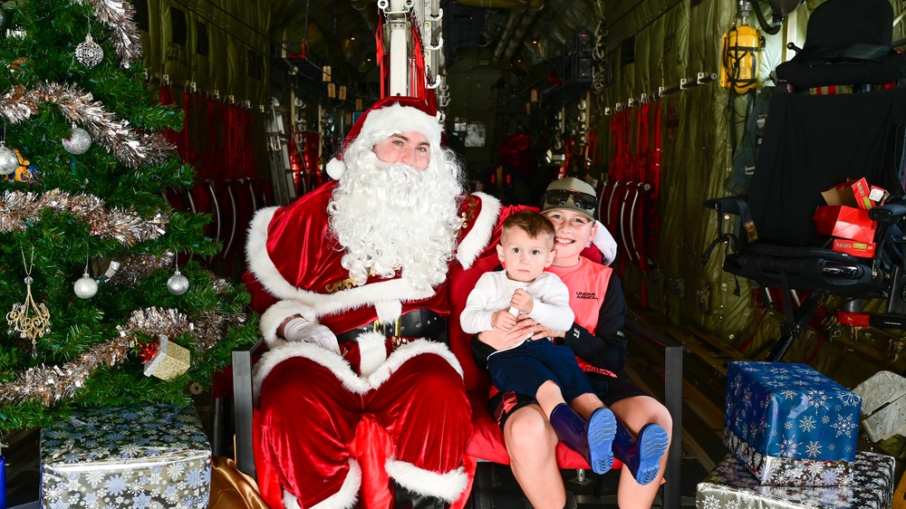 C-130 Delivers Santa to Team Pope