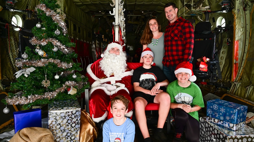 C-130 Delivers Santa to Team Pope