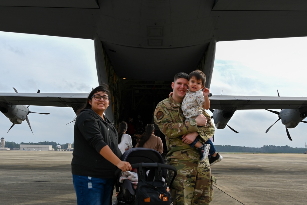 C-130 Delivers Santa to Team Pope