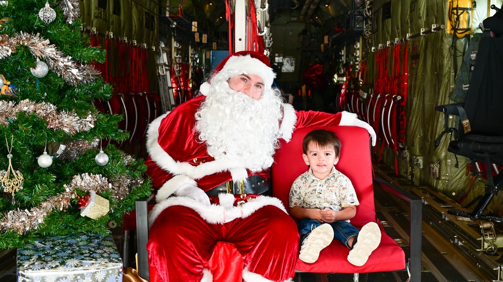 C-130 Delivers Santa to Team Pope