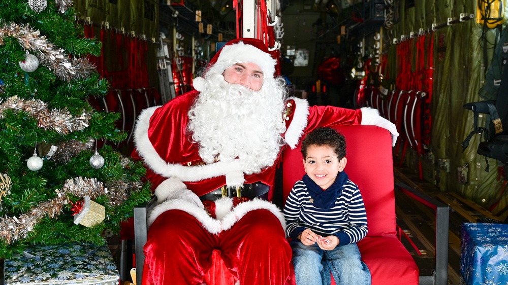 C-130 Delivers Santa to Team Pope