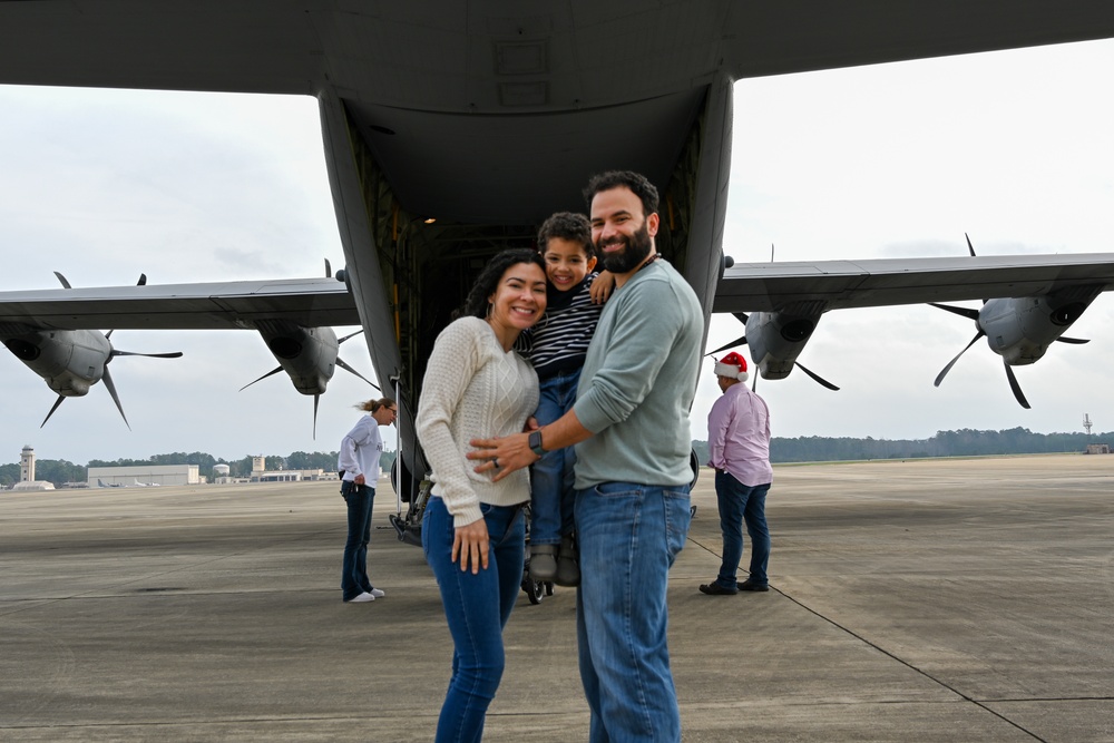 C-130 Delivers Santa to Team Pope