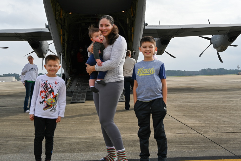 C-130 Delivers Santa to Team Pope