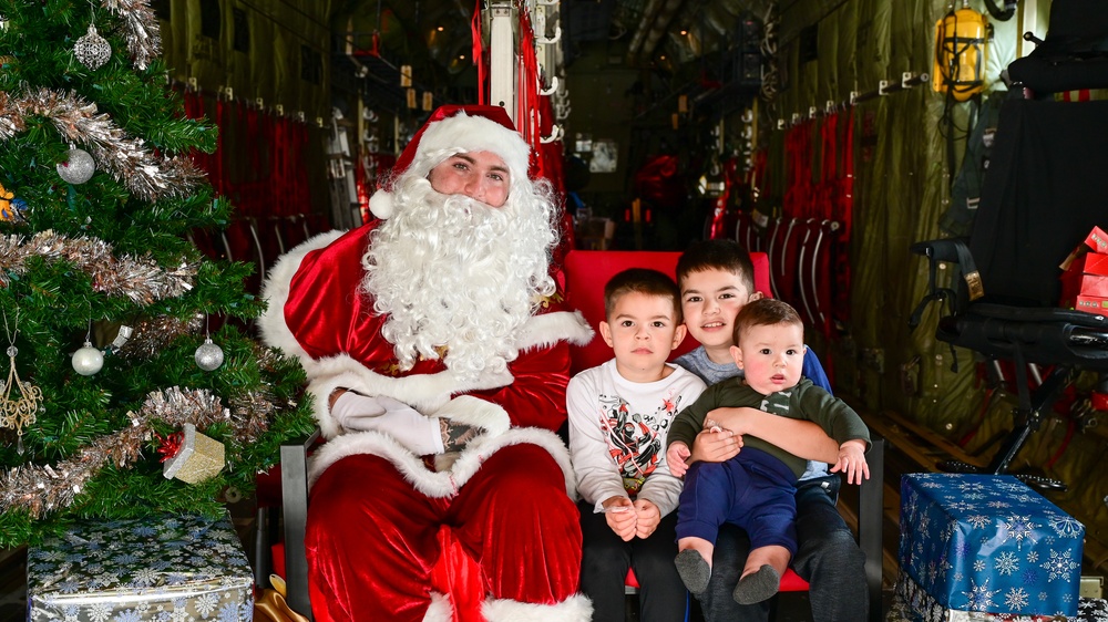 C-130 Delivers Santa to Team Pope