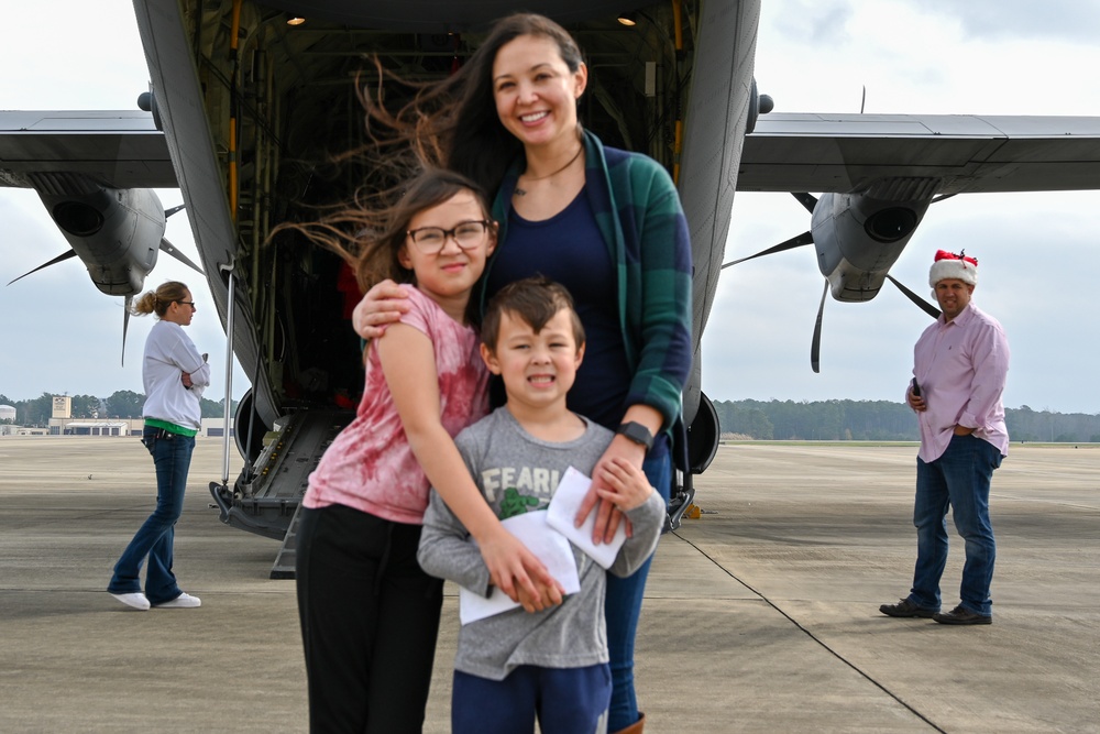C-130 Delivers Santa to Team Pope