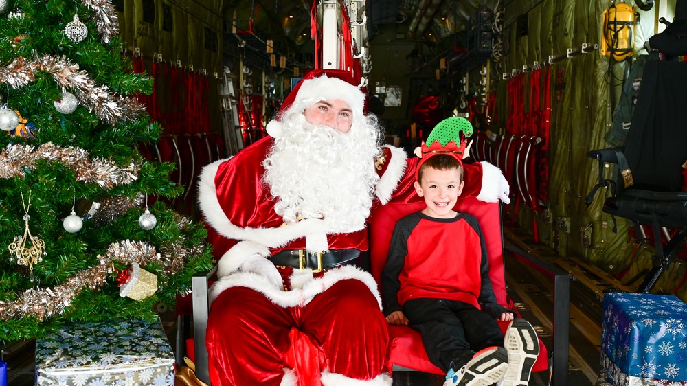 C-130 Delivers Santa to Team Pope