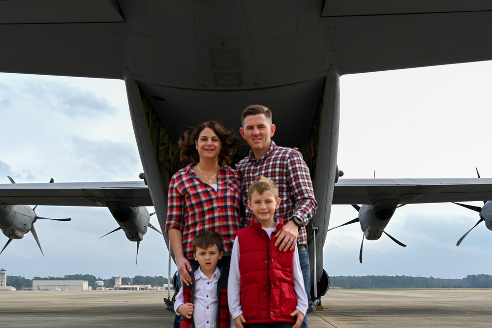 C-130 Delivers Santa to Team Pope