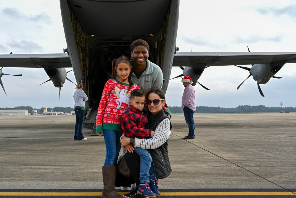 C-130 Delivers Santa to Team Pope