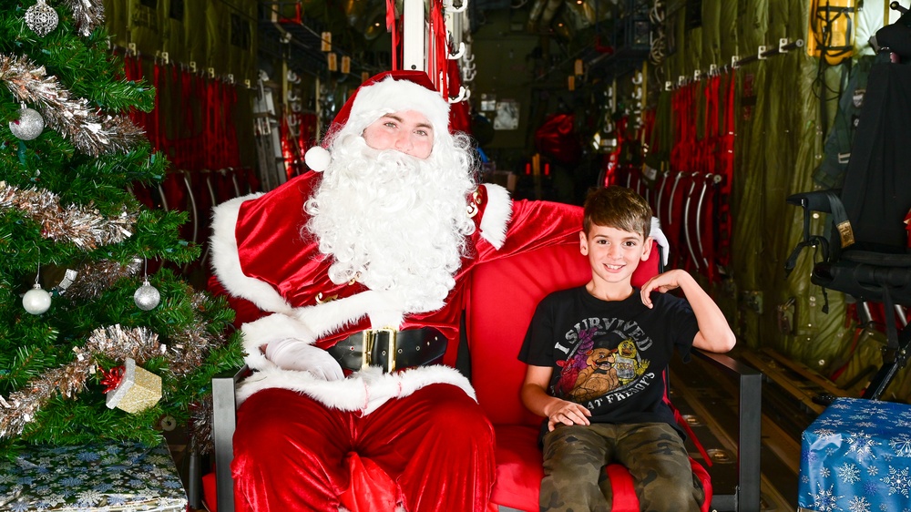 C-130 Delivers Santa to Team Pope