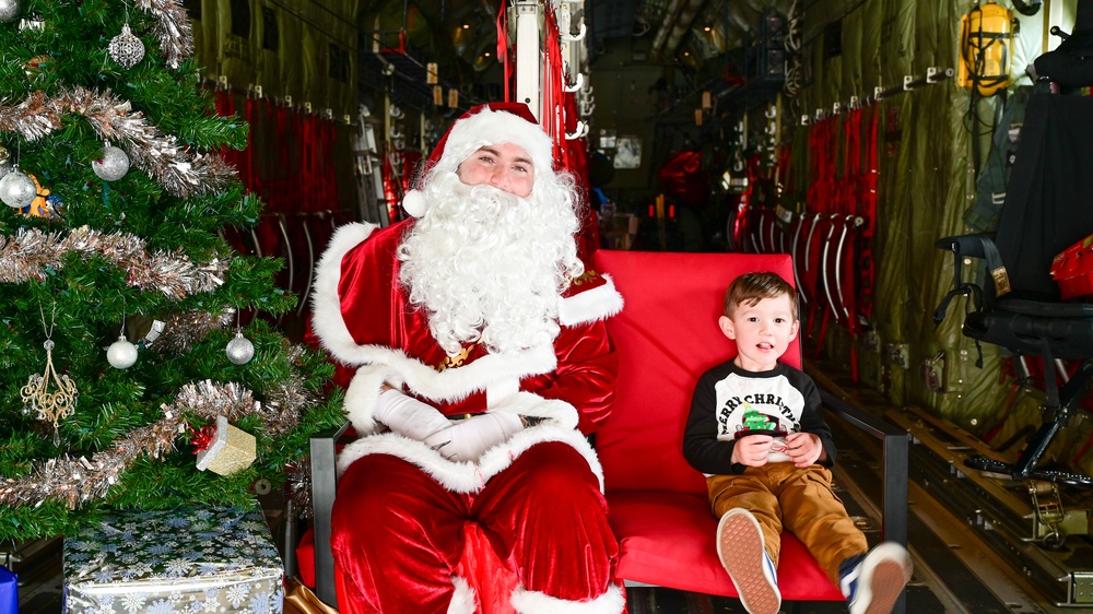 C-130 Delivers Santa to Team Pope