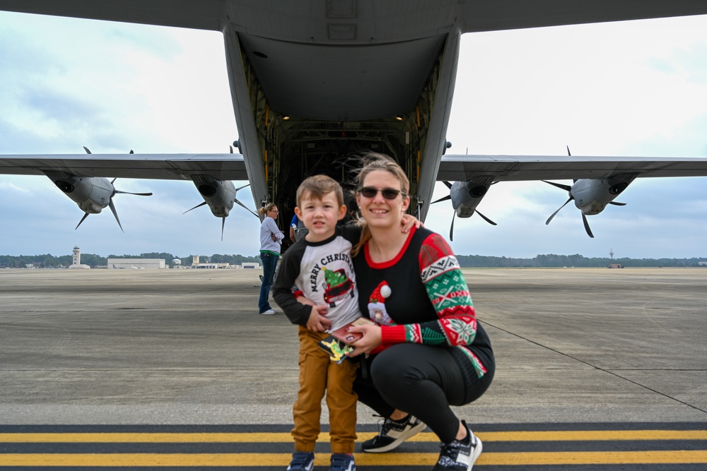 C-130 Delivers Santa to Team Pope