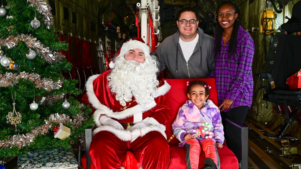 C-130 Delivers Santa to Team Pope