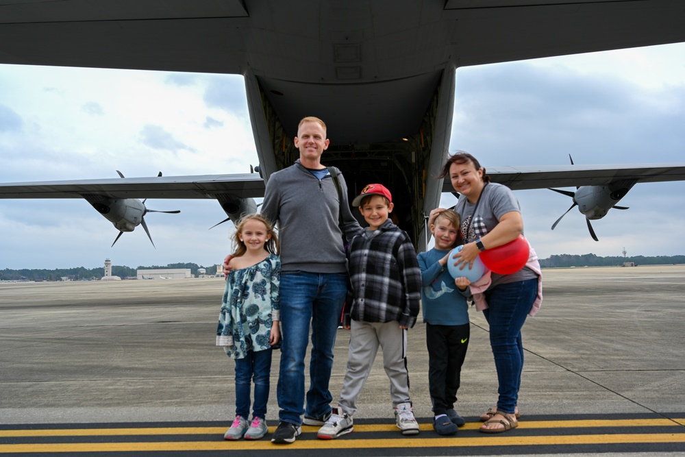 C-130 Delivers Santa to Team Pope