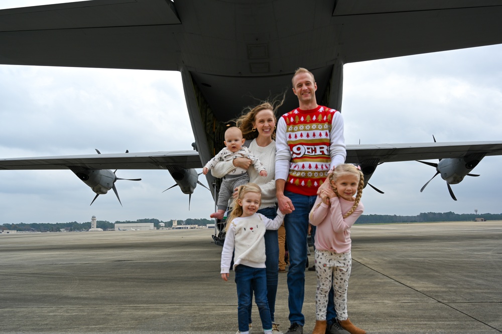 C-130 Delivers Santa to Team Pope