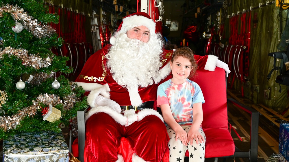 C-130 Delivers Santa to Team Pope