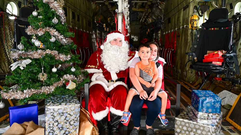 C-130 Delivers Santa to Team Pope