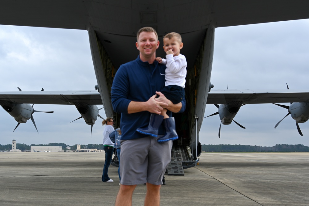 C-130 Delivers Santa to Team Pope