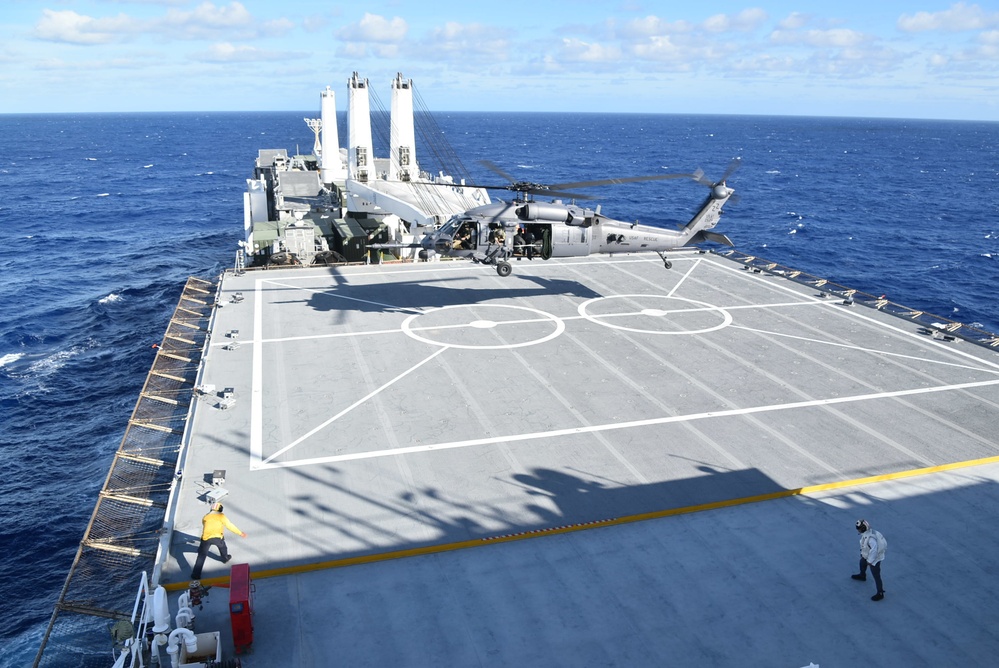 Air Force Helo Lands on MCS’s Prepositioning Ship During Exercise Cope North