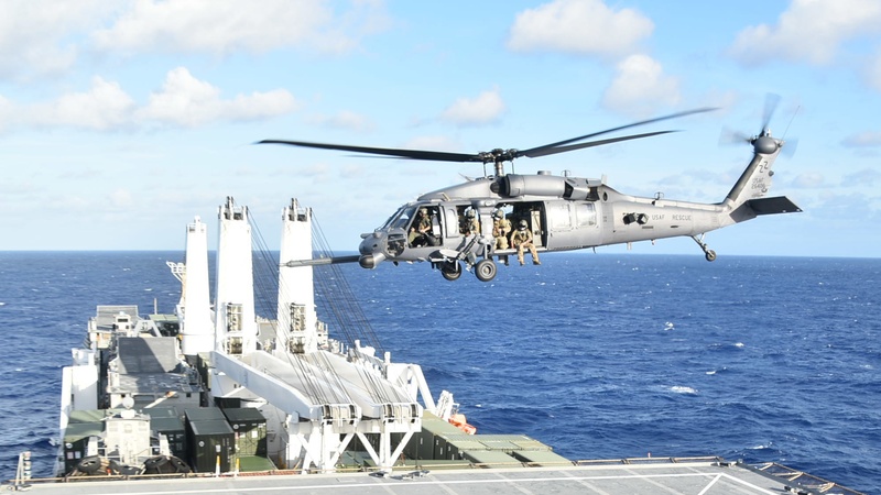 Prepositioning Ship Trains with Air Force During Exercise Cope North