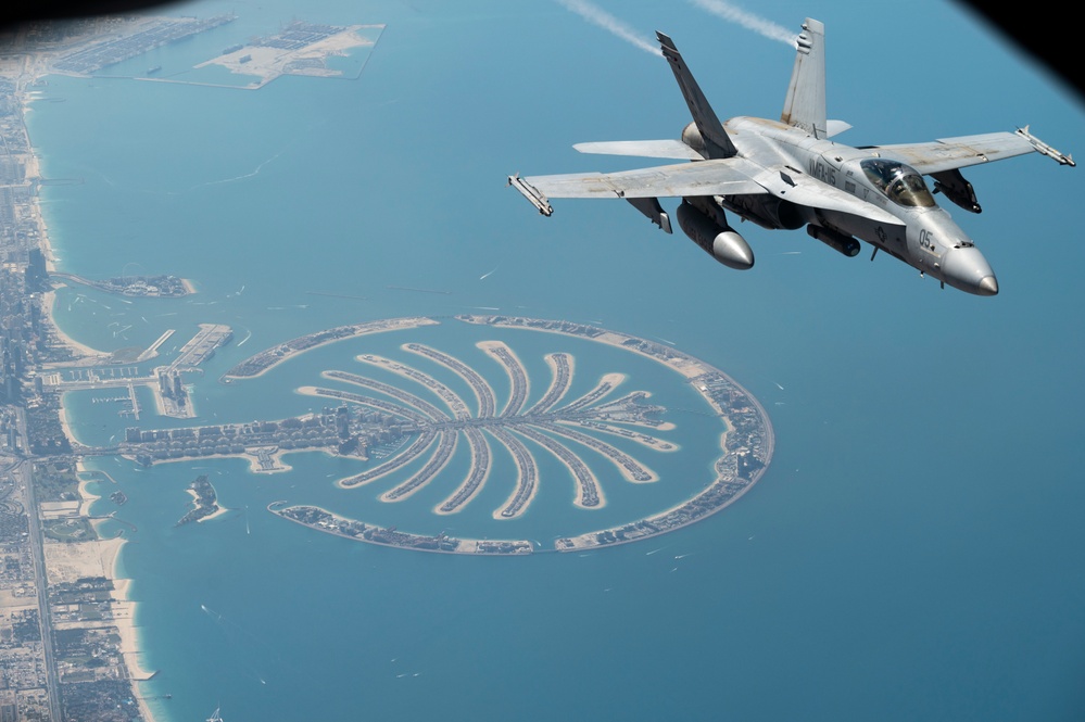 908th EARS refuels US Marines F/A-18 Hornets