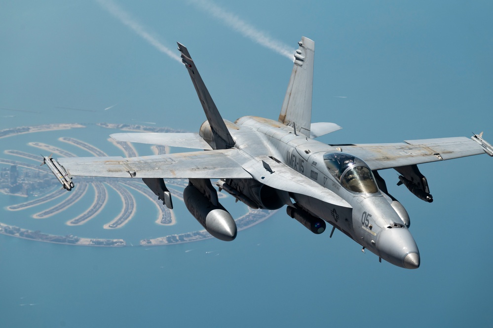 908th EARS refuels US Marines F/A-18 Hornets