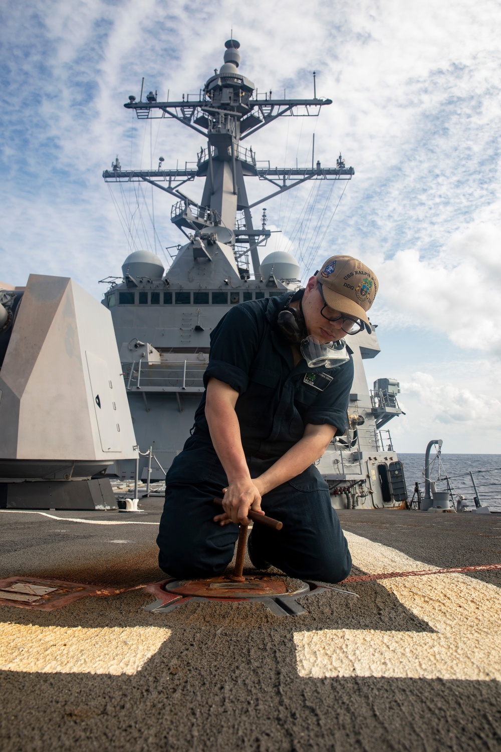 Sailors Conduct Daily Maintenance Aboard USS Ralph Johnson (DDG 114)